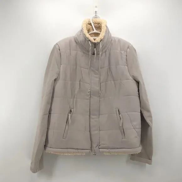 Anthropologie MARRAKECH Tia quilted Sherpa jacket cottage core prairie casual